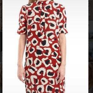 Gucci Red and Black Abstract Midi Dress